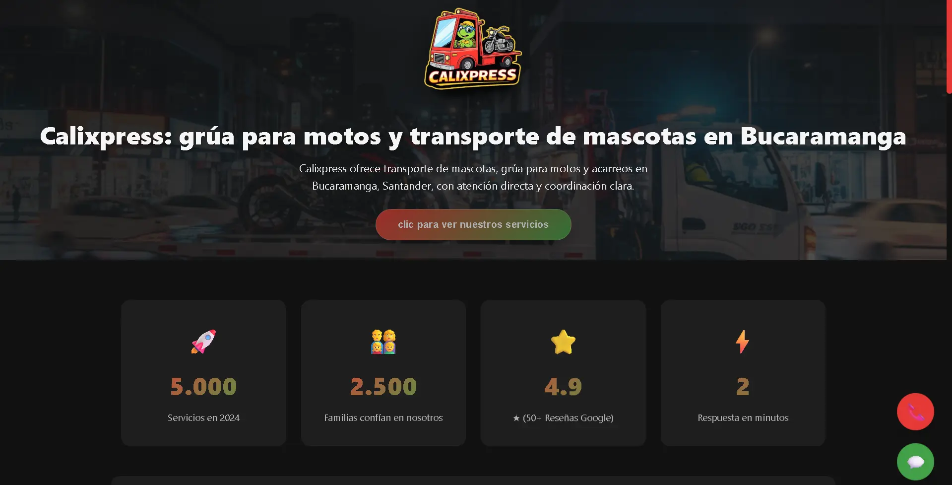 Sitio web de CaliXpress